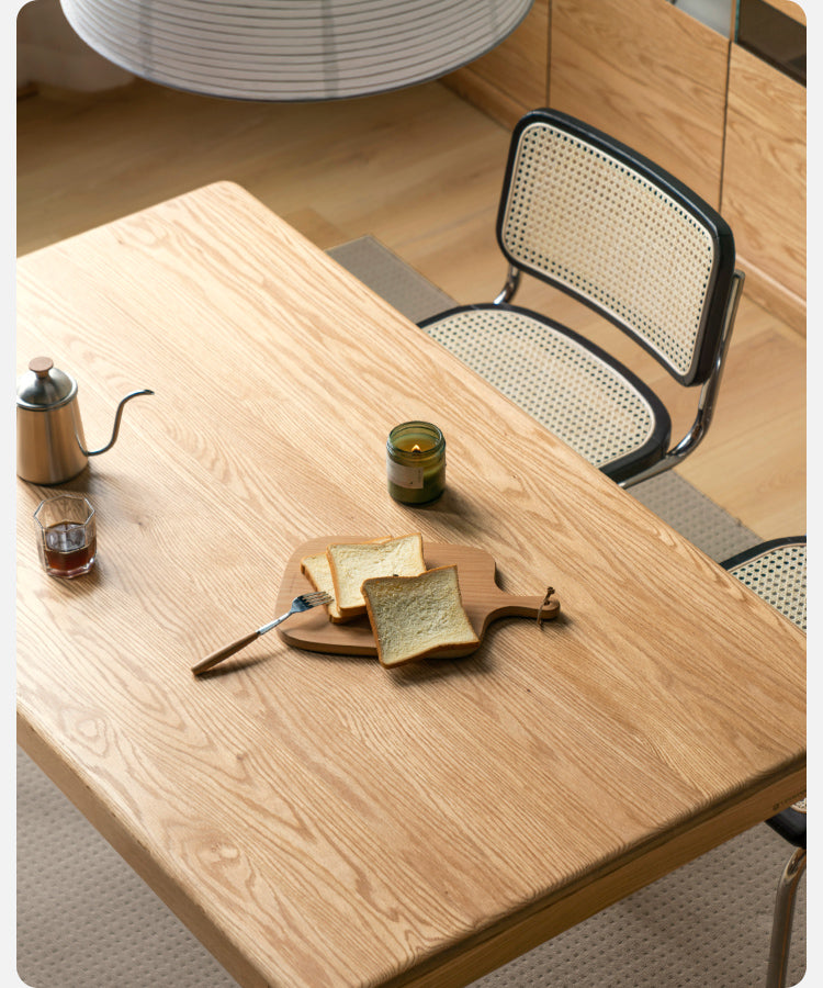 Oak, Ash Solid Wood Log Style Rectangular Dining Table
