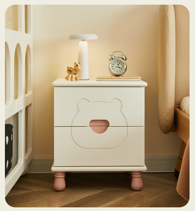 Rubber Solid Wood Children's Nightstand