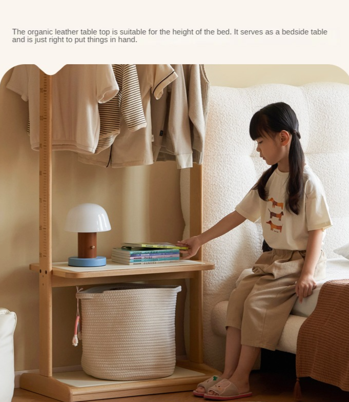 Beech Solid Wood Kids Coat Rack Floor Hanger