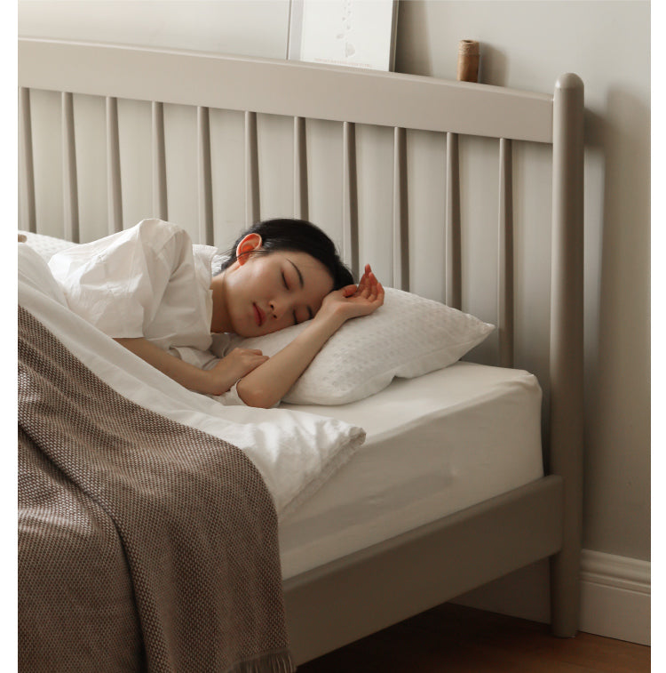 Ash Solid Wood Light Luxury Bed