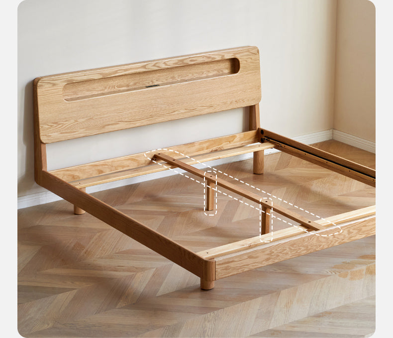 Oak Solid Wood Suspension Luminous Bed