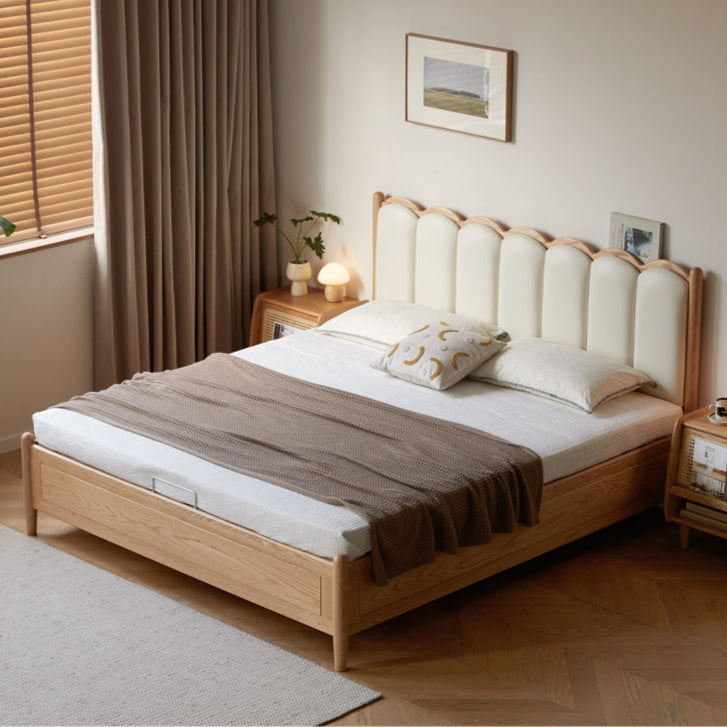 Oak Solid Wood Leather Piano Key Storage Box Bed