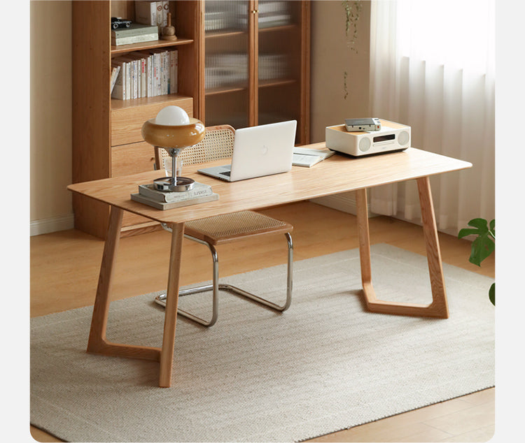Oak, Ash Solid Wood Large Office Desk