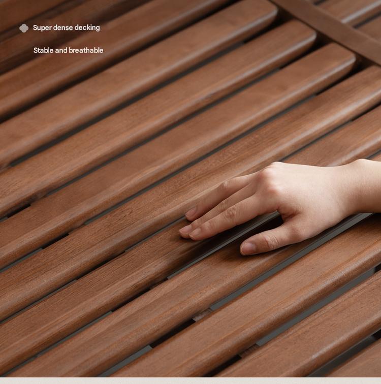 Ash Walnut Colored Straight Fabric Sofa.