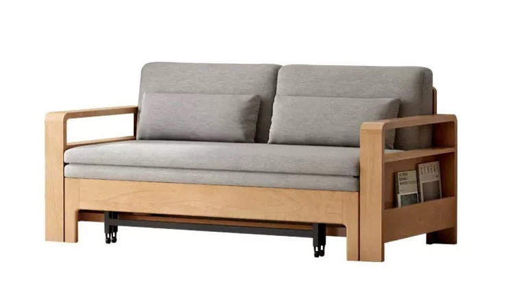 Oak Solid Wood Multi-function Sleeper Sofa.