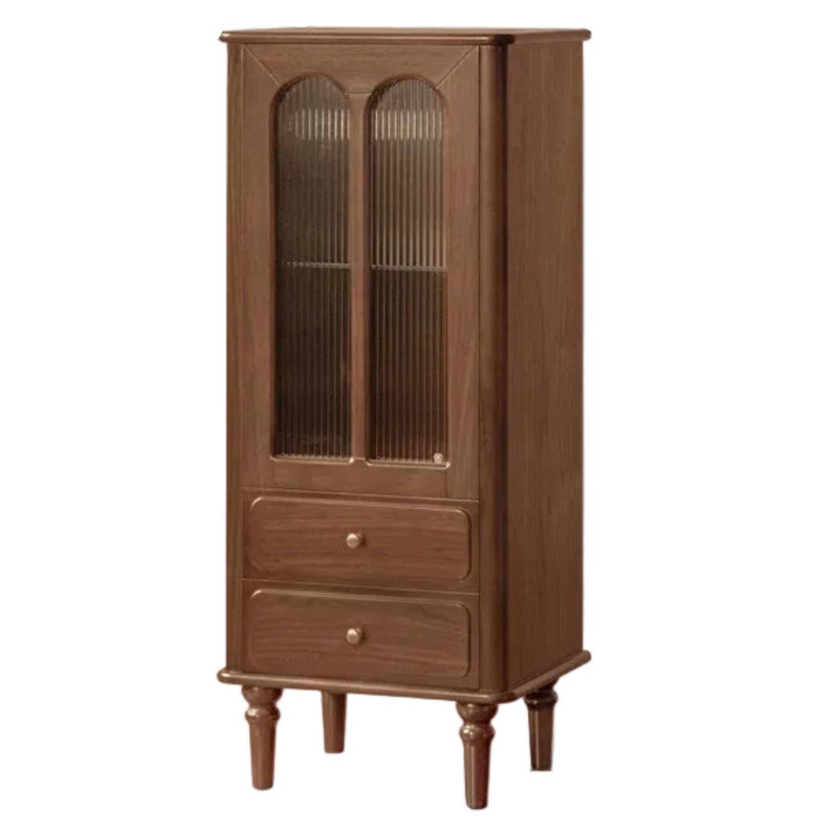 Poplar, Black Walnut Solid Wood American Retro Side Cabinet.