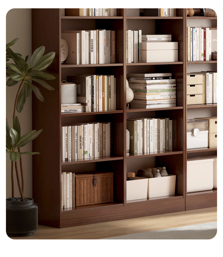 Rubber solid wood bookshelf floor rack storage cabinet.