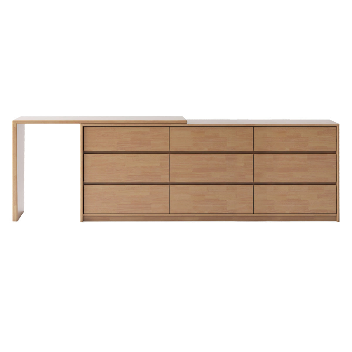 Oak, Beech Solid Wood, Solid Rubberwood Vanity Table L-Shaped Corner.