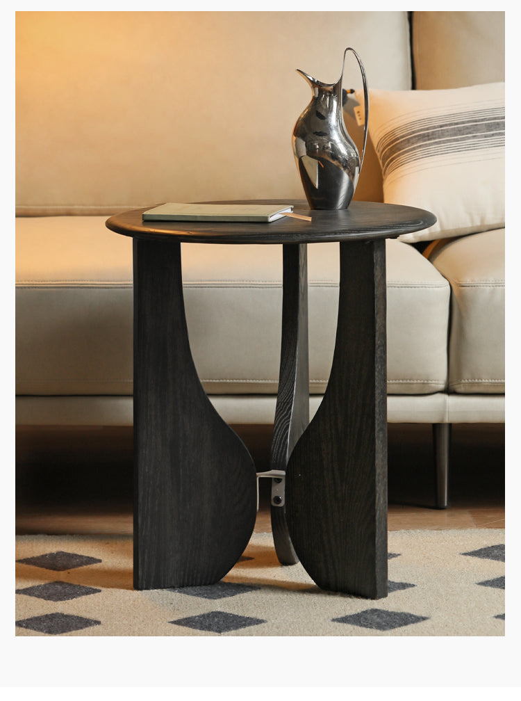 Oak Solid Wood Curved Leg Side Table