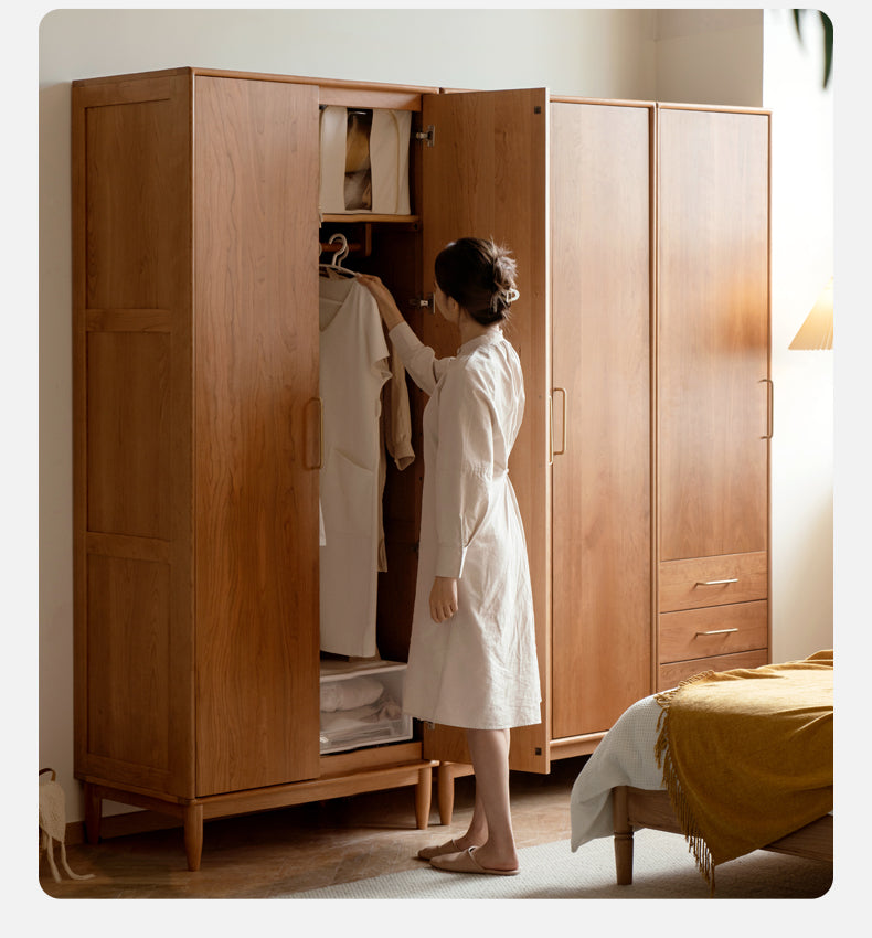 Cherry, Oak Solid Wood Fascinating Wardrobe.