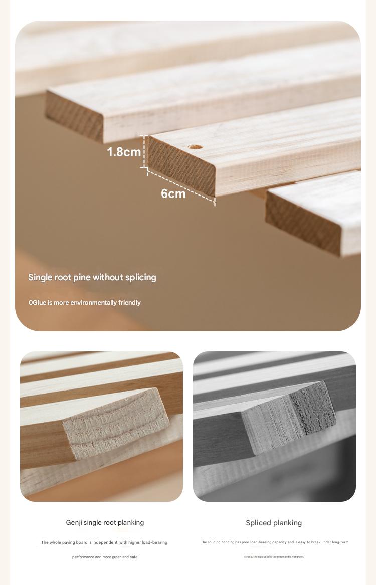 Beech, Oak Solid Wood Children's Bed Widened Guardrail<