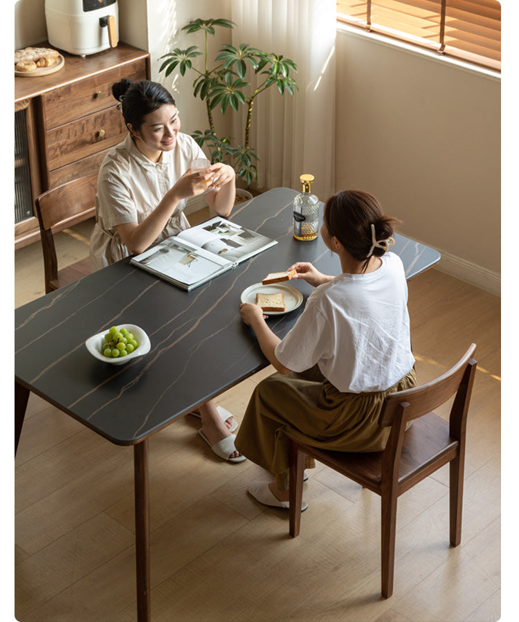 Set of 4 South American Walnut, White Ash, Oak Solid Wood Dining Chair