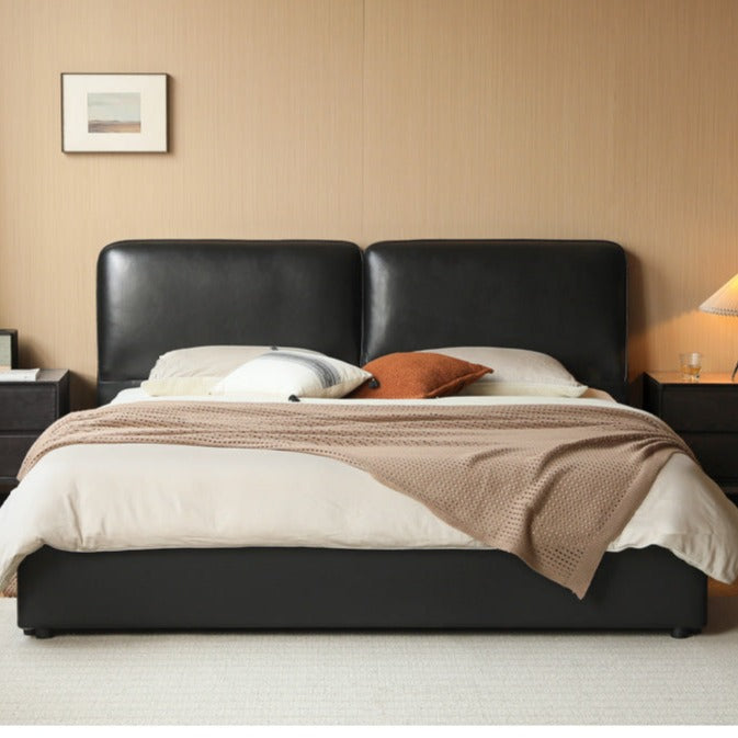 First Layer Of Yellow Cowhide Black Bed