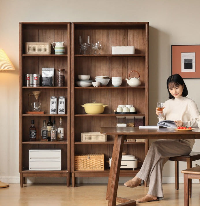 Black Walnut, Oak, Ash Solid Wood Bookcase Whole Wall Free Combination Bookshelf