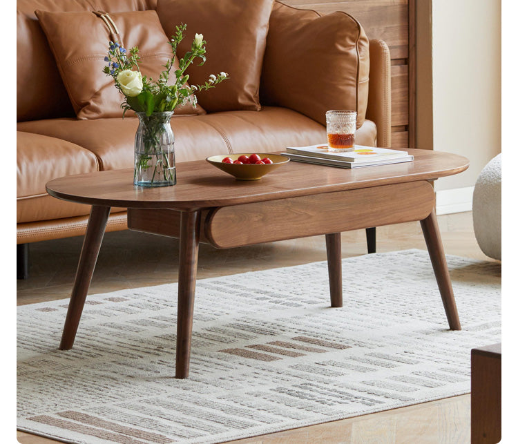 Black Walnut Solid Wood Capsule Coffee Table
