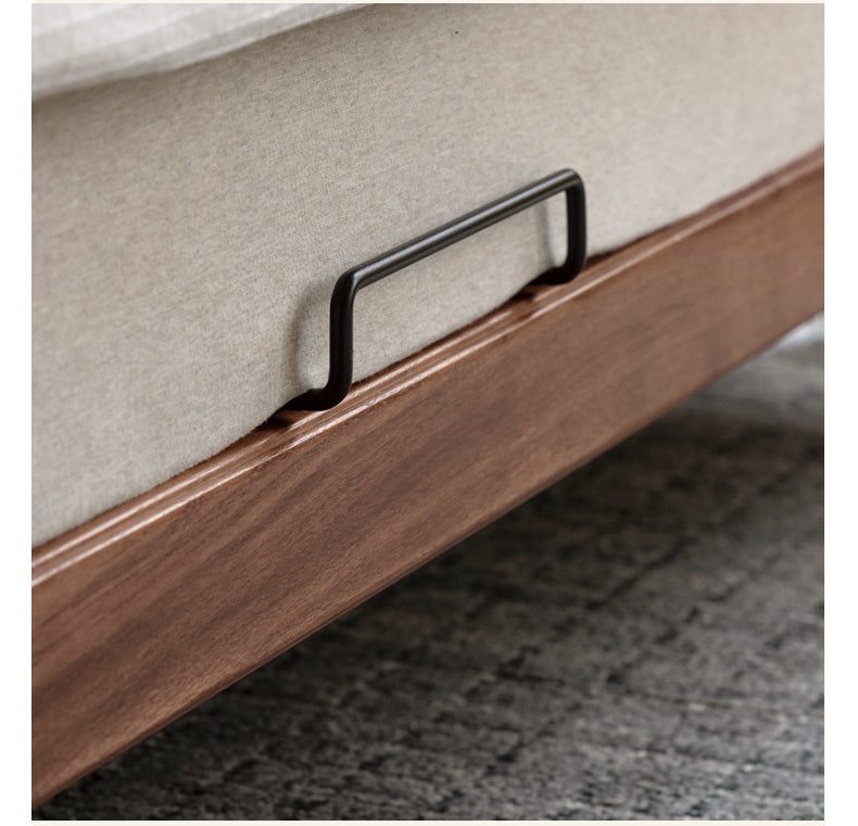 North American Black Walnut, Oak Technical Cloth Organic Leather Soft Suspended Bed