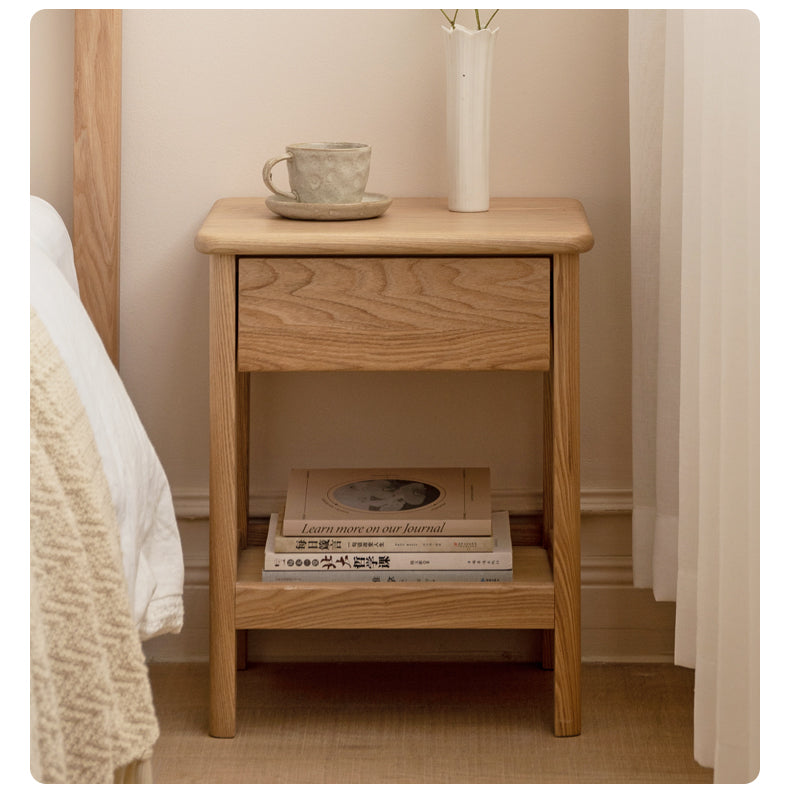 Ash Solid Wood Narrow Edge Nightstand