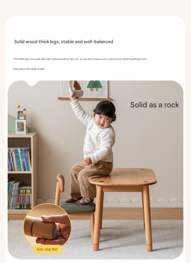 Beech Solid Wood Handmade Children's Table