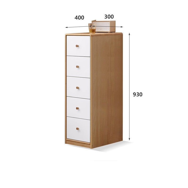 Oak, Beech solid wood side cabinet, multi-functional storage+