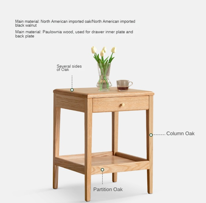 Nightstand, side table Oak solid wood"+