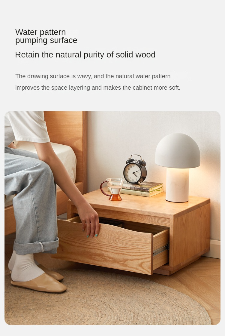 Oak Solid Wood Floor Standing Nightstand<