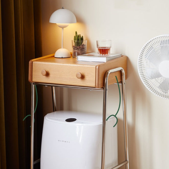 Oak Solid Wooden Edge Cabinet, Cute Robot Shape