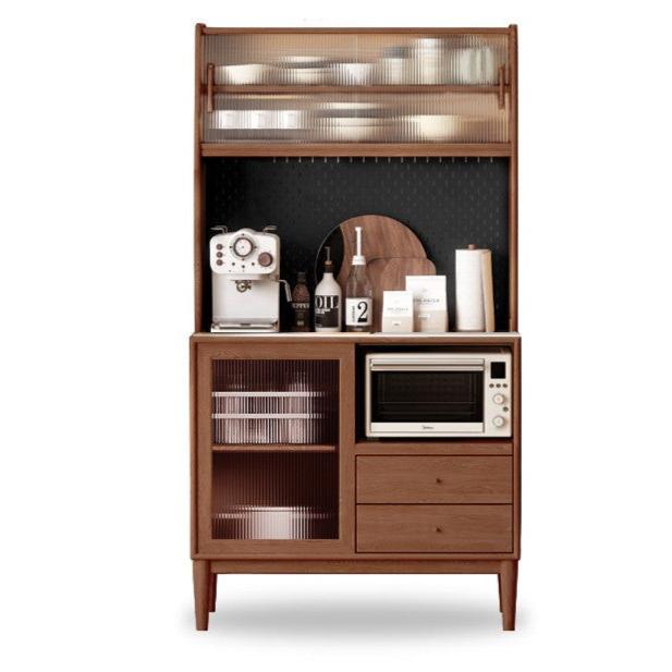 Ash Solid Wood Sideboard High Wine Cabinet Buffet