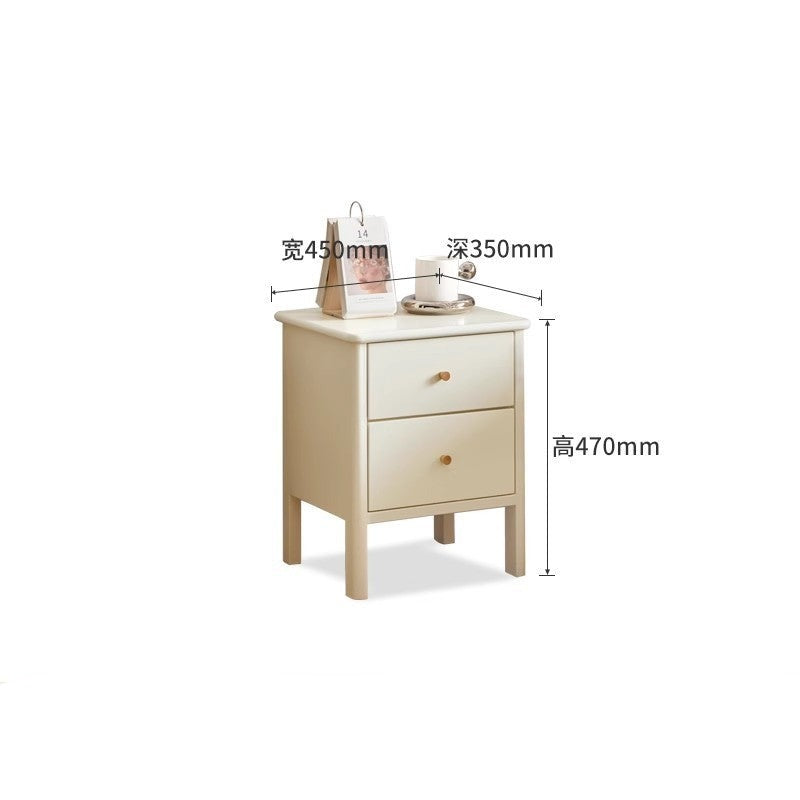 Beech Solid Wood Drawer Nightstand.