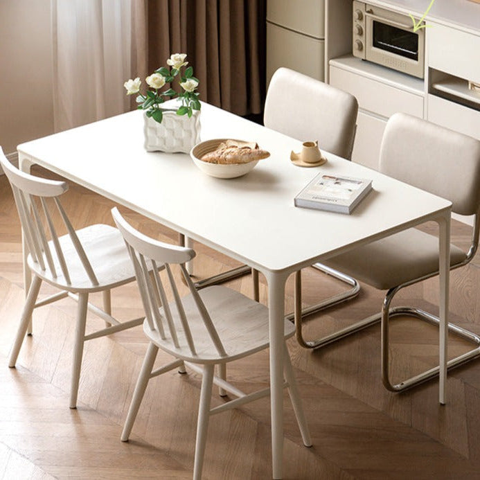 Rock Slab Iron-Cream Dining Table