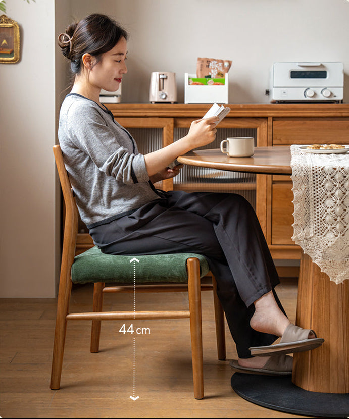 Set 4 pcs Cherry, Ash Solid Wood Artistic Retro Style Dining Chair