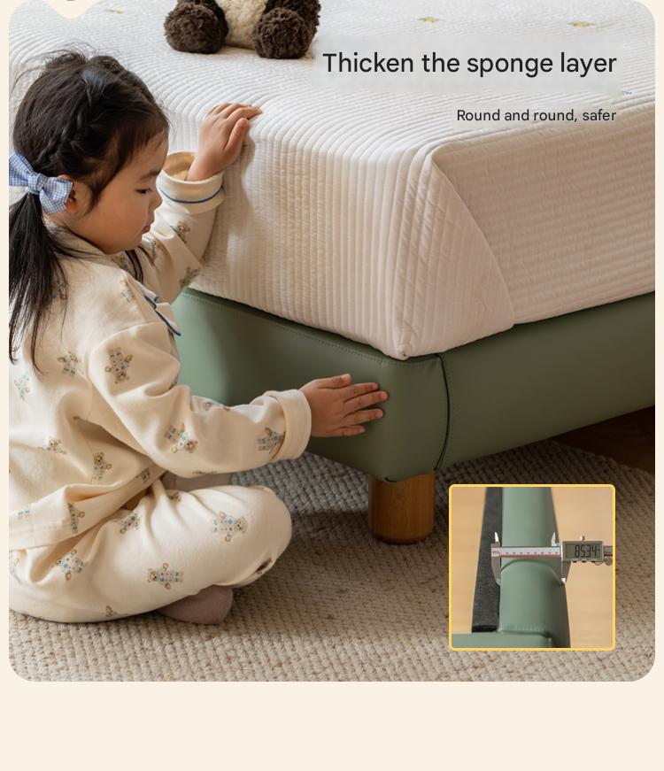 Organic Leather Children's Modern Simple Single Bed