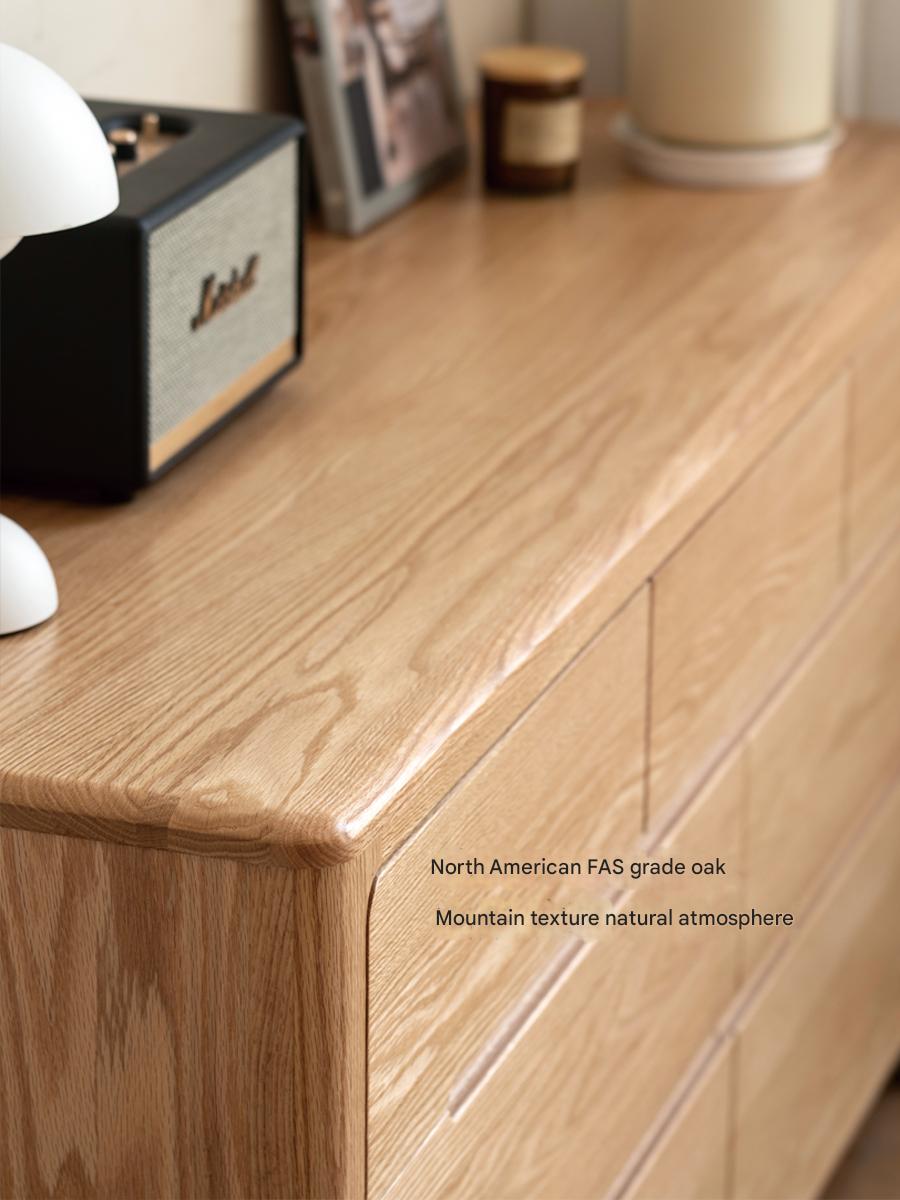 Oak Solid Wood Seattle Wide Chest of Drawers