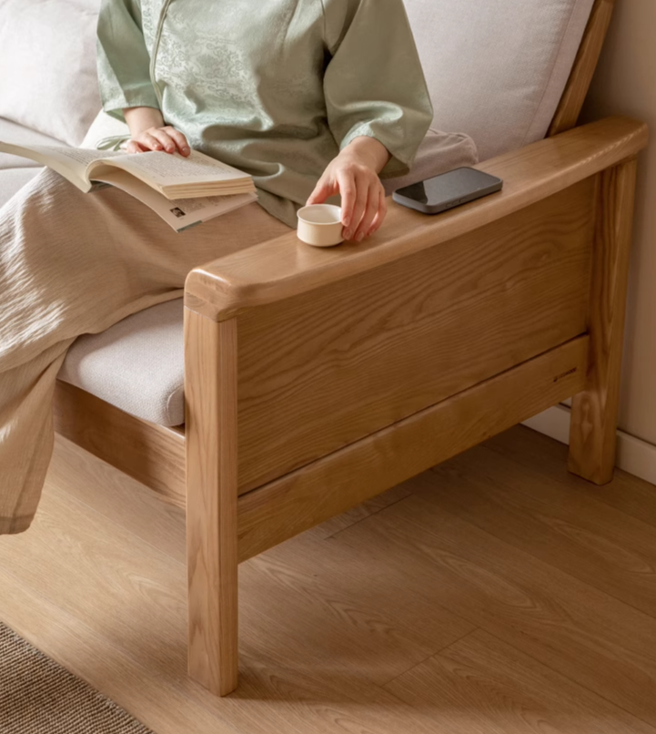 Ash Solid Wood Dual-purpose Fabric Sofa