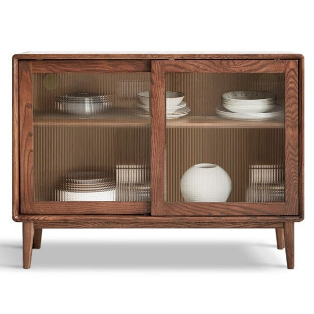 Solid Rubberwood, Oak Solid Wood Sideboard, Buffet Cabinet