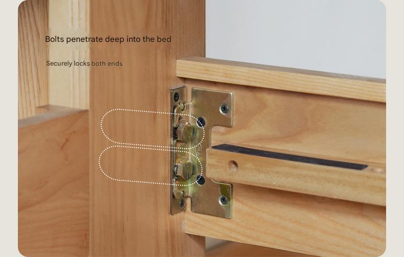 Ash Solid Wood Bed Simple High Headboard.