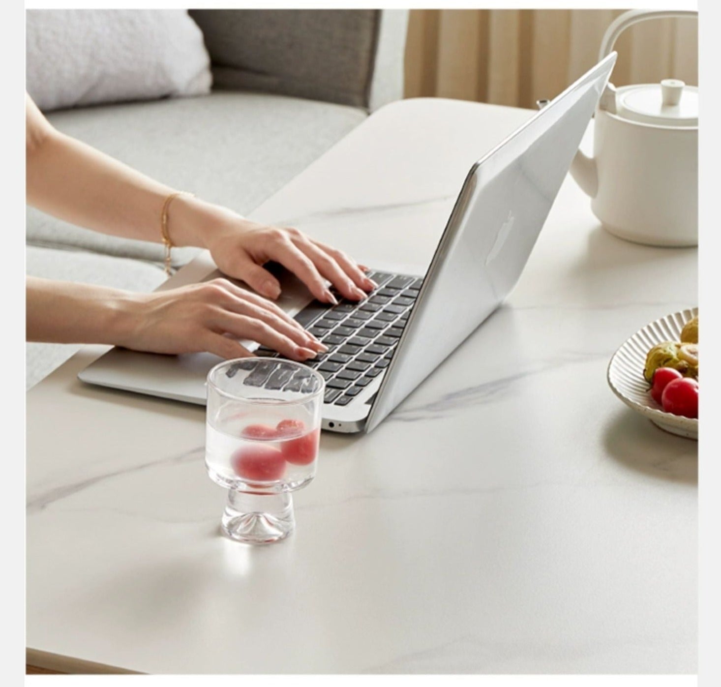 Oak Solid Wood Rock Plates Coffee Table