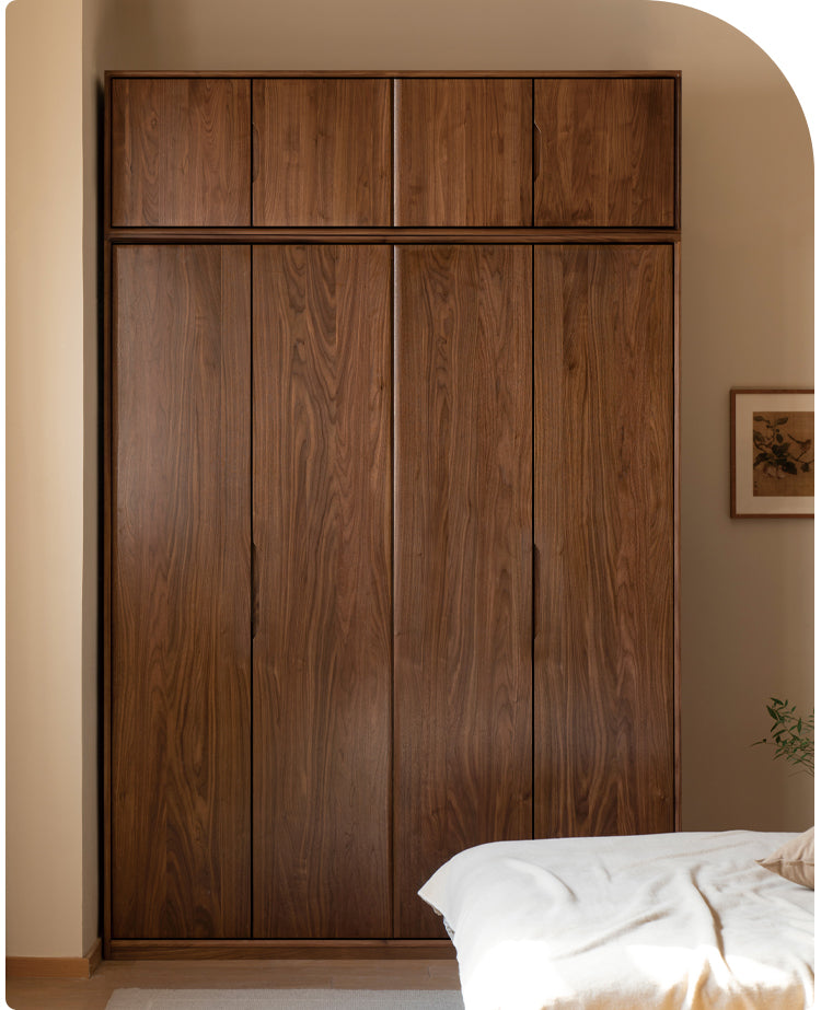 Black Walnut Solid Wood Large Wardrobe.