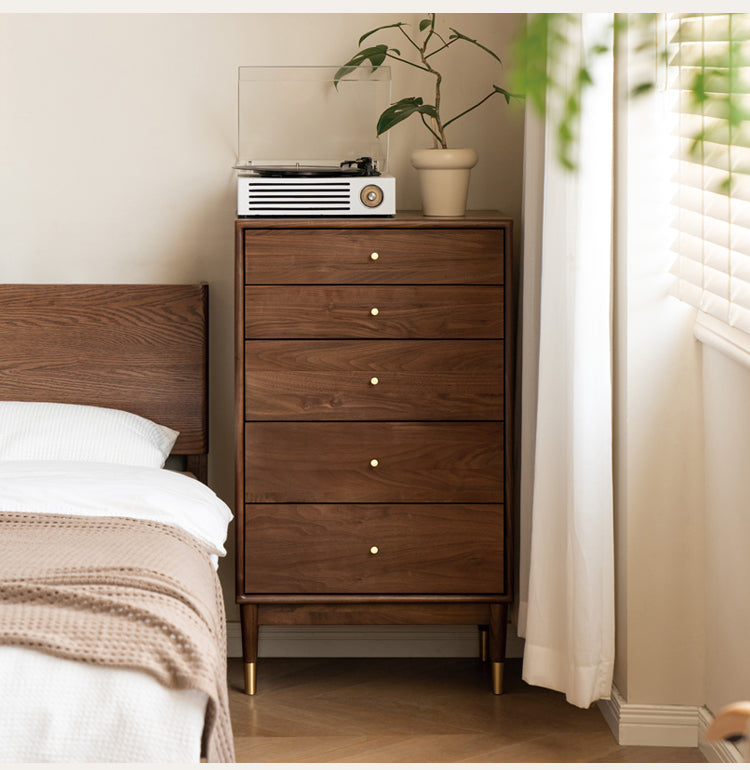 Black Walnut, Oak Solid Wood Drawer, Modern Porch Cabinet