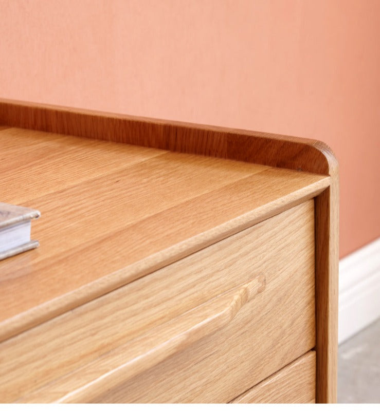 Oak solid wood TV stand sliding door"