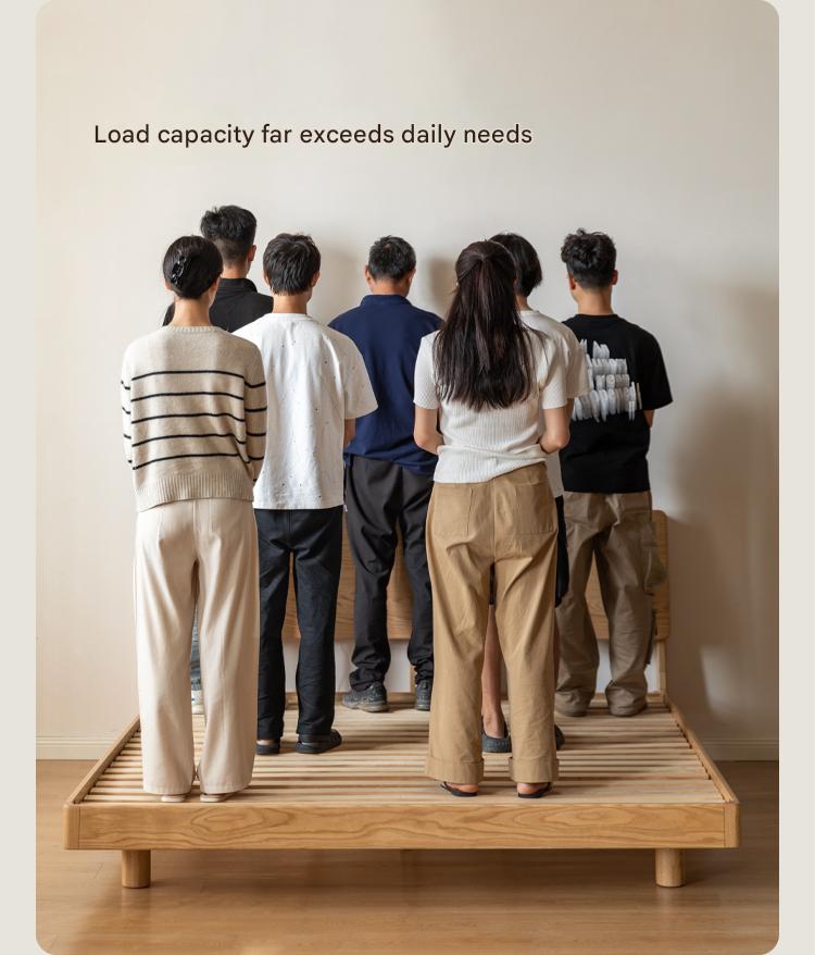 Oak Solid Wood Modern Suspension Bed