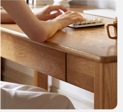 Oak, Ash Solid Wood USB Office Desk