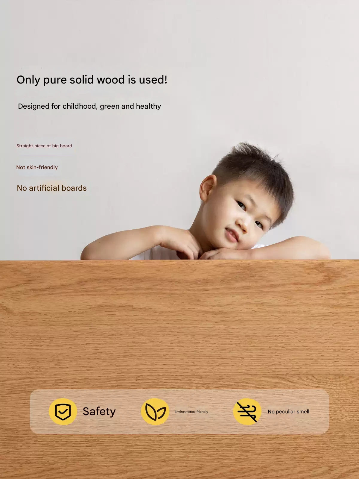 Oak Solid Wood Children's Bunk Bed.