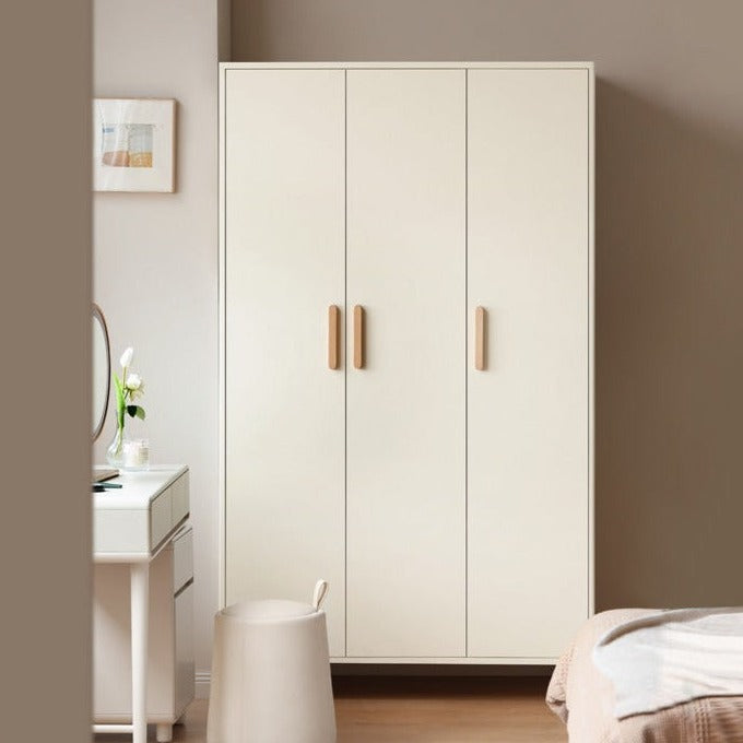 Pine Solid Wood Wardrobe Cream Style.