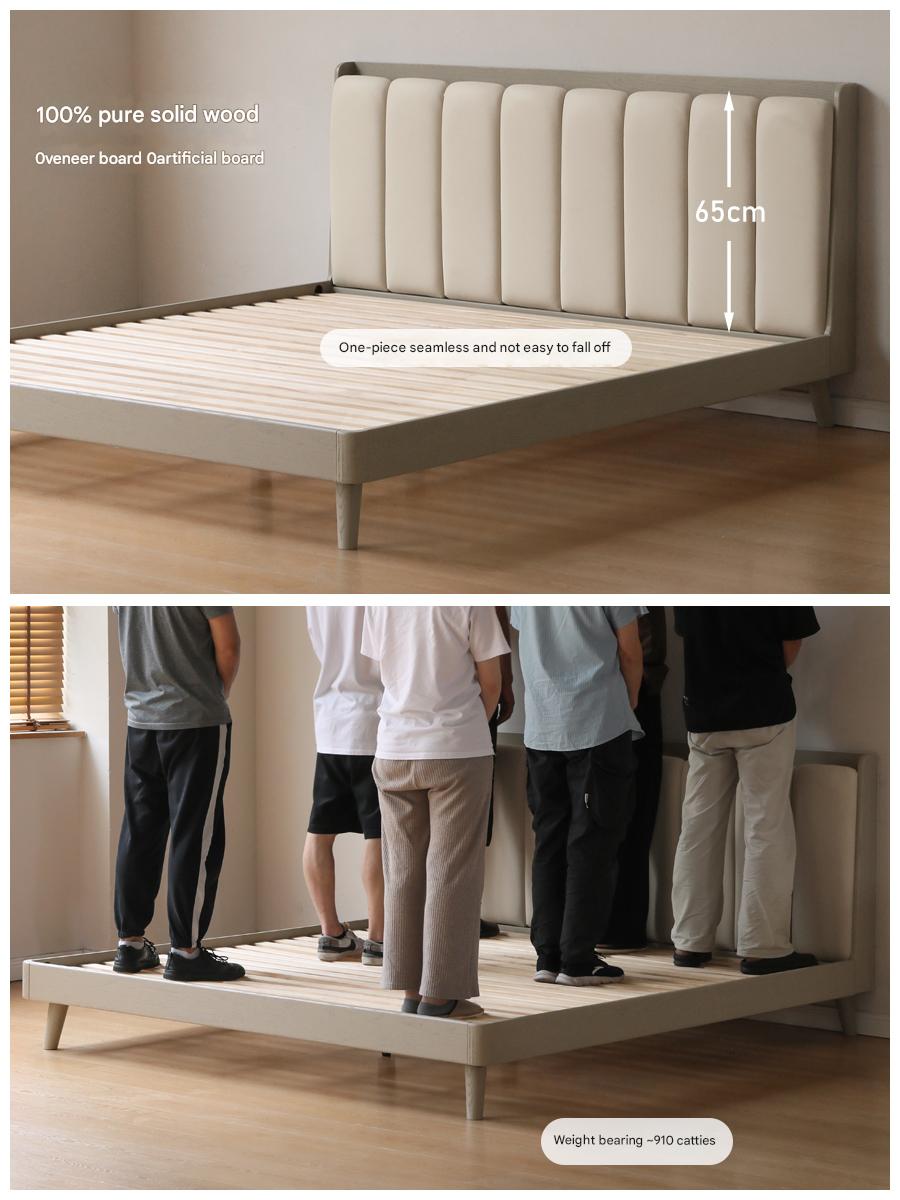 Oak, Poplar Solid Wood Piano Key Bed, Technology Cloth