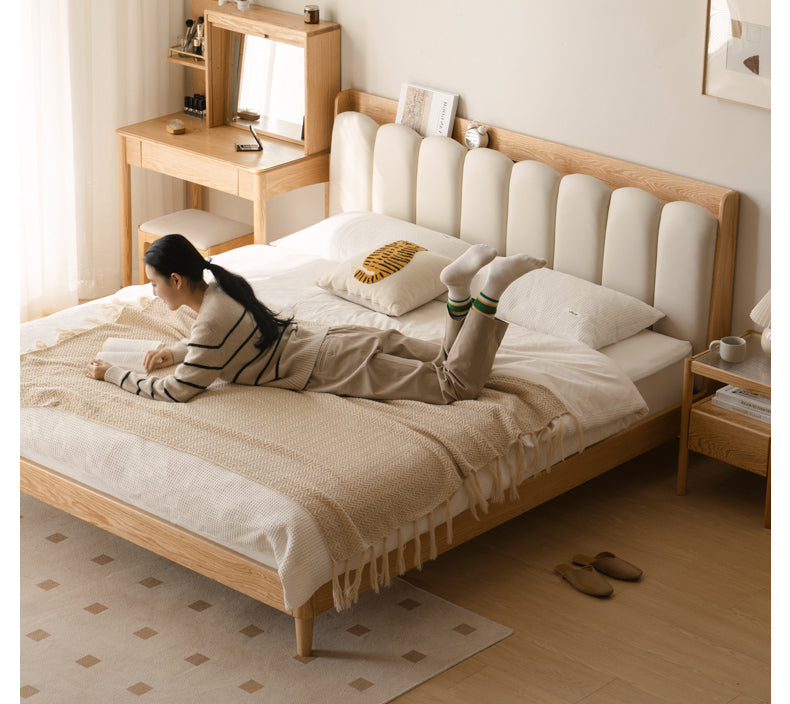 Beech, Oak Solid Wood Soft-Packe, Piano Key Bed