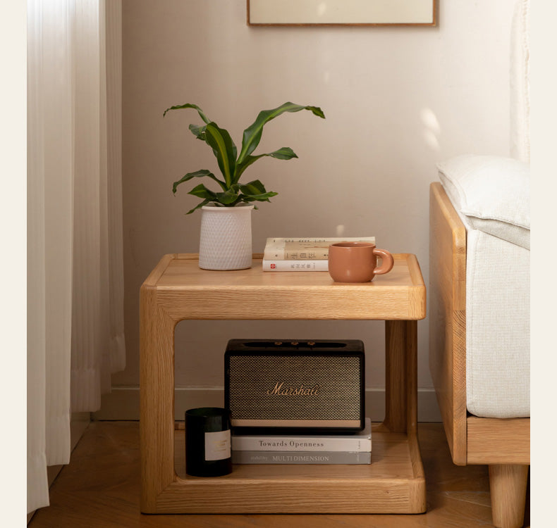 Oak Solid Wood Square Coffee Table.
