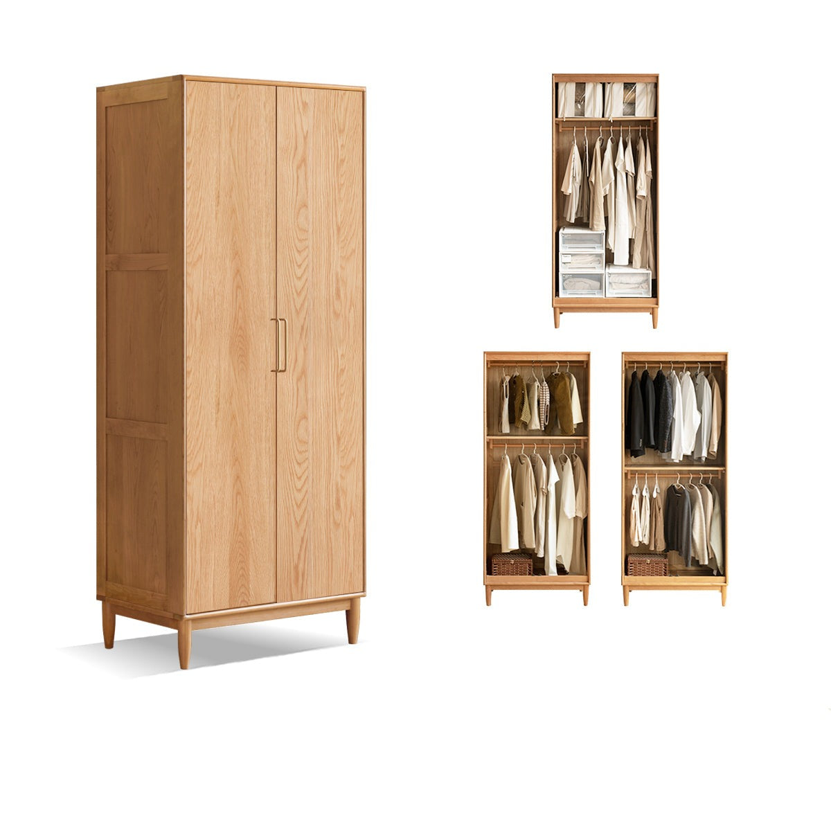 Cherry, Oak Solid Wood Fascinating Wardrobe.