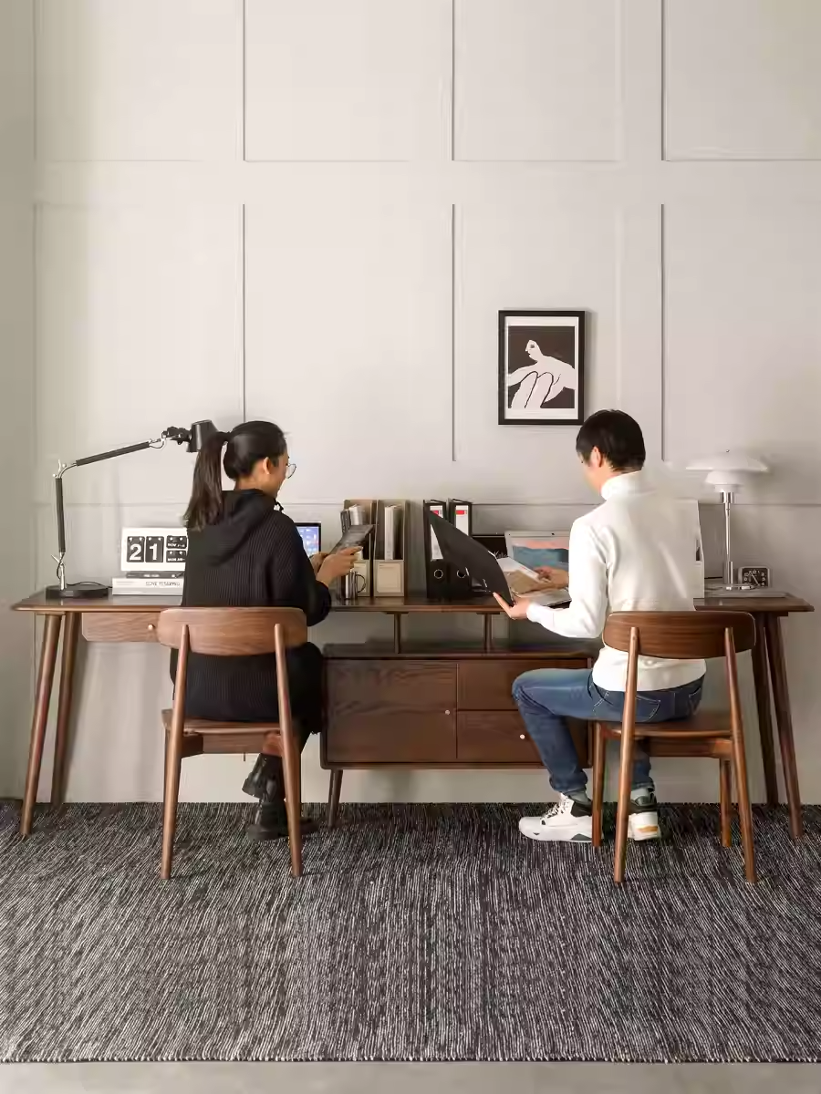 Oak Solid Wood Corner Modern Telescopic Desk