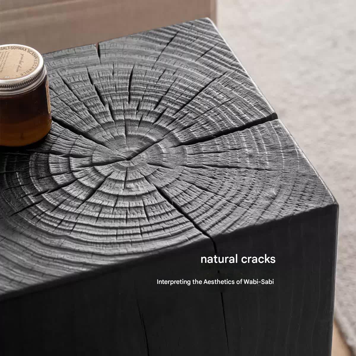 Pine Solid Wood Wabi Sabi Style Side Table