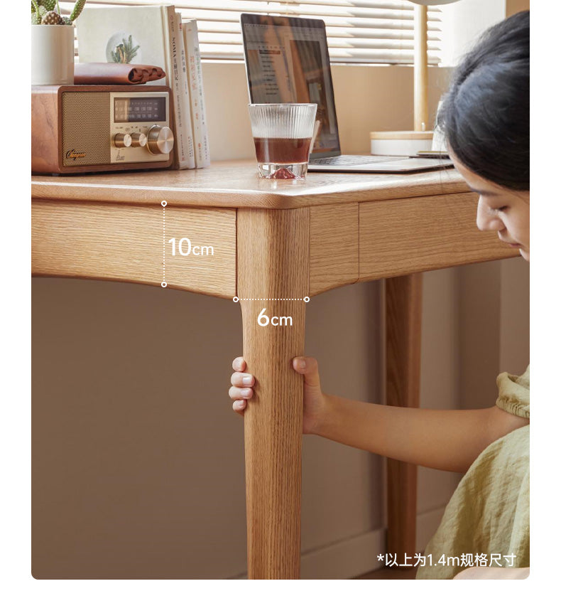 Oak Solid Wood Desk With Drawer
